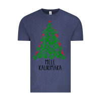 Vintage Denim hawaiian christmas tree mele kalikimaka hawaii tropical t shirt Vintage Tee - linhVisuals