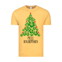 Vintage Mustard hawaiian christmas tree mele kalikimaka hawaii tropical t shirt Vintage Tee - linhVisuals