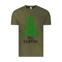 Vintage Olive hawaiian christmas tree mele kalikimaka hawaii tropical t shirt Vintage Tee - linhVisuals