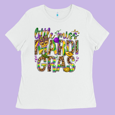Little Miss Mardi Gras Ladies Tee Designed By Bundleandbundleshop