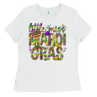 White Little miss Mardi Gras Ladies Tee - BundleAndBundleShop