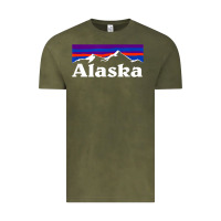 Vintage Olive alaska retro vintage mountains & outdoors wilderness state Vintage Tee - linhVisuals