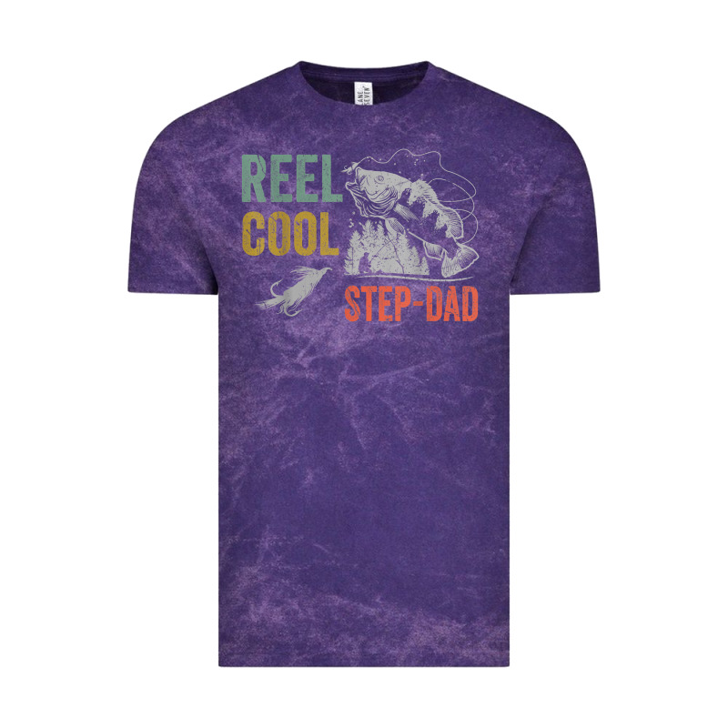Mens Reel Cool Step Dad Fishing Funny Fathers Day Vintage Tee by linhVisuals | Teevron