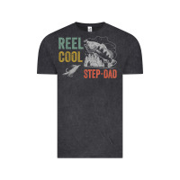 Vintage Black mens reel cool step dad fishing funny fathers day Vintage Tee - linhVisuals