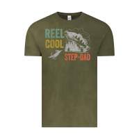 Vintage Olive mens reel cool step dad fishing funny fathers day Vintage Tee - linhVisuals