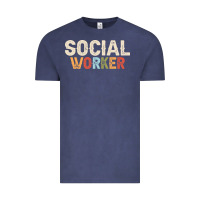 Vintage Denim Social Worker Job Occupation Funny Birthday Vintage Tee - linhVisuals