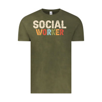 Vintage Olive Social Worker Job Occupation Funny Birthday Vintage Tee - linhVisuals