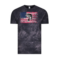 Cloud Black bass fishing distressed american flag essential Vintage Tee - linhVisuals