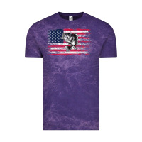 Cloud Purple bass fishing distressed american flag essential Vintage Tee - linhVisuals