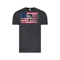 Vintage Black bass fishing distressed american flag essential Vintage Tee - linhVisuals