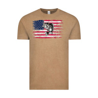 Vintage Coffee bass fishing distressed american flag essential Vintage Tee - linhVisuals