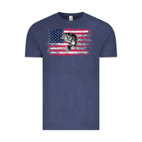 Vintage Denim bass fishing distressed american flag essential Vintage Tee - linhVisuals