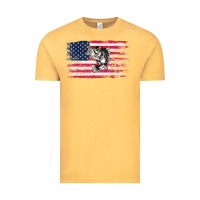 Vintage Mustard bass fishing distressed american flag essential Vintage Tee - linhVisuals