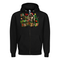 Black Fa La La Trex Christmas Zipper Hoodie - FaDigitalArtStudio