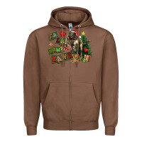 Chestnut Fa La La Trex Christmas Zipper Hoodie - FaDigitalArtStudio