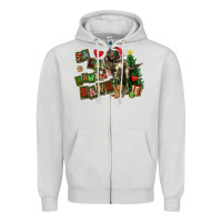 Dove Grey Fa La La Trex Christmas Zipper Hoodie - FaDigitalArtStudio