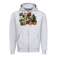 Heather Grey Fa La La Trex Christmas Zipper Hoodie - FaDigitalArtStudio