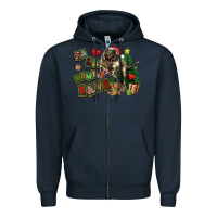 Navy Fa La La Trex Christmas Zipper Hoodie - FaDigitalArtStudio