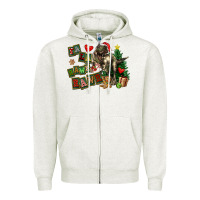 Oatmeal Heather Fa La La Trex Christmas Zipper Hoodie - FaDigitalArtStudio