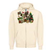 Sandshell Fa La La Trex Christmas Zipper Hoodie - FaDigitalArtStudio