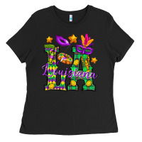 Black Louisiana Ladies Tee - BundleAndBundleShop