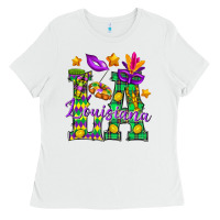 White Louisiana Ladies Tee - BundleAndBundleShop