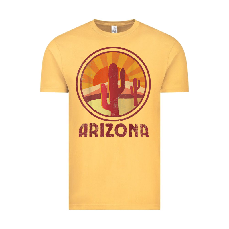 Arizona Cactus Sunset Scene Graphic T Shirt Vintage Tee by linhVisuals | Teevron