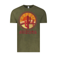 Vintage Olive arizona cactus sunset scene graphic t shirt Vintage Tee - linhVisuals