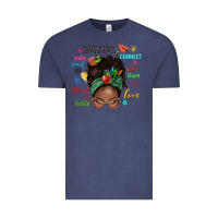 Vintage Denim afro messy bun teach inspire love teacher blessed Vintage Tee - NancyCooperArtShop