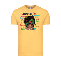 Vintage Mustard afro messy bun teach inspire love teacher blessed Vintage Tee - NancyCooperArtShop