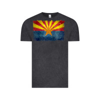 Vintage Black arizona flag in grungy style raglan baseball tee Vintage Tee - linhVisuals