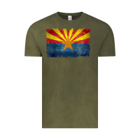Vintage Olive arizona flag in grungy style raglan baseball tee Vintage Tee - linhVisuals