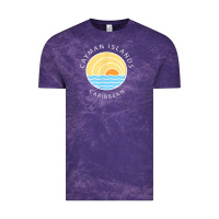 Cloud Purple cayman islands retro colorful ocean sunset palm tree novelty Vintage Tee - linhVisuals