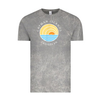 Cloud Rock cayman islands retro colorful ocean sunset palm tree novelty Vintage Tee - linhVisuals