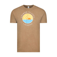 Vintage Coffee cayman islands retro colorful ocean sunset palm tree novelty Vintage Tee - linhVisuals
