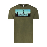 Vintage Olive arizona shirt   saguaro cactus desert landscape t shirt Vintage Tee - linhVisuals