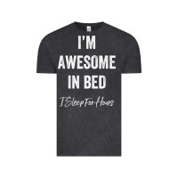 Vintage Black i'm awesome in bed i can sleep for hours t shirt Vintage Tee - linhVisuals