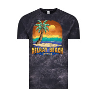 Cloud Black delray beach florida  vintage distressed souvenir long sleeve t shirt Vintage Tee - linhVisuals