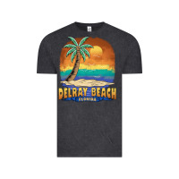 Vintage Black delray beach florida  vintage distressed souvenir long sleeve t shirt Vintage Tee - linhVisuals