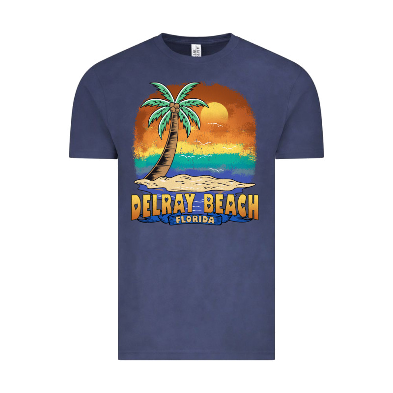 Delray Beach Florida  Vintage Distressed Souvenir Long Sleeve T Shirt Vintage Tee by linhVisuals | Teevron