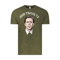 Vintage Olive sports nicolas cage as john travolta Vintage Tee - linhVisuals