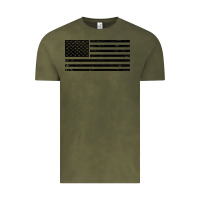 Vintage Olive black american flag distressed effect minimalist premium Vintage Tee - linhVisuals