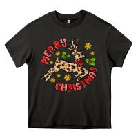 Asphalt merry christmas deer Heavy Core Tee - MaliasSmallBusiness