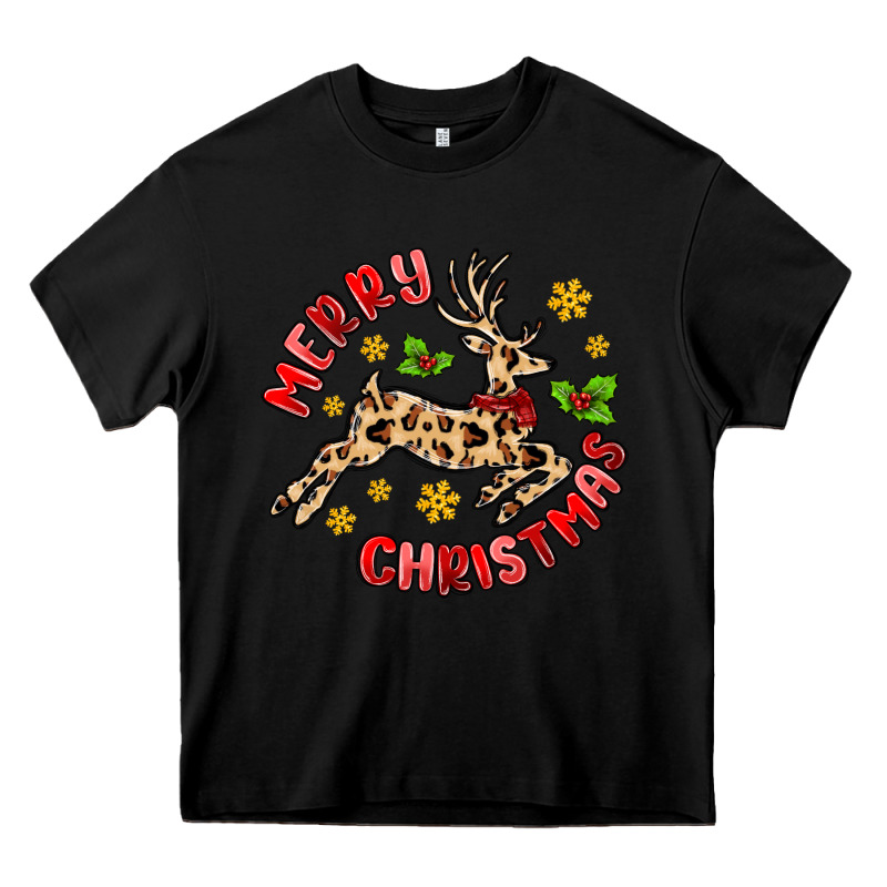 Merry Christmas Deer Heavy Core Tee by MaliasSmallBusiness | Teevron