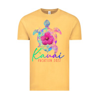 Vintage Mustard kauai hawaii vacation 2022 sea turtle flower tropical t shirt Vintage Tee - linhVisuals