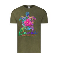 Vintage Olive kauai hawaii vacation 2022 sea turtle flower tropical t shirt Vintage Tee - linhVisuals