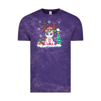 Cloud Purple cute unicorn christmas shirt kid girls women deer santa xmas 1 Vintage Tee - linhVisuals
