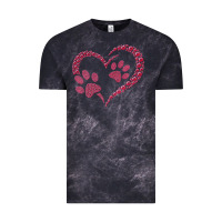 Cloud Black funny valentine day gift t  shirt paw print heart dog cat owner lover Vintage Tee - linhVisuals