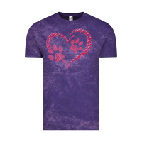 Cloud Purple funny valentine day gift t  shirt paw print heart dog cat owner lover Vintage Tee - linhVisuals