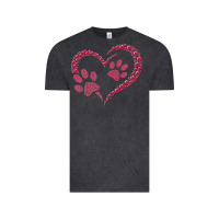 Vintage Black funny valentine day gift t  shirt paw print heart dog cat owner lover Vintage Tee - linhVisuals